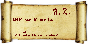 Néber Klaudia névjegykártya